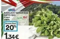 Coop Basilico Genovese Orto Qui Orto Qui offerta