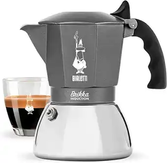Bialetti caffettiera brikka induction, 4 tazze, 160 ml, espresso cremoso come al bar, adatta a tutti i piani cottura, misu...