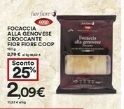 Coop Coop Focaccia Alla Genovese Croccante Fior Fiore offerta