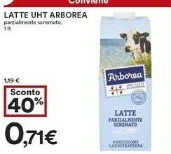 Coop Arborea - Latte Parzialmente Scremato UHT offerta