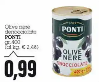 Emi Supermercati Ponti Olive nere denocciolate 400gr offerta