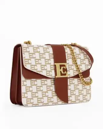 Globo Moda Enrico coveri - borsa nude rigida loggata con due scomparti e logo metallico sulla patta offerta