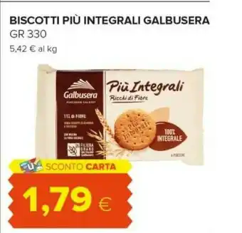 Tigre Galbusera Più Integrali Frollino 100% Integrale Con Grani Antichi 330 G(ml) offerta