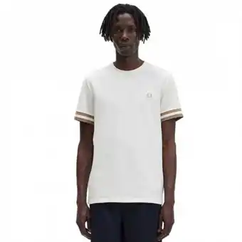 Sportland Fred perry t-shirt giro bordino bianco uomo offerta