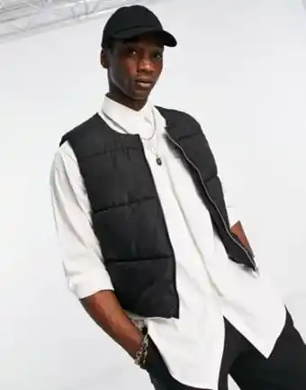 Adpt - piumino a gilet corto oversize nero