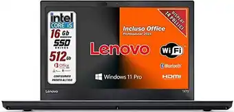 Amazon Lenovo, pc portatile pronto all'uso, notebook con display hd da 14", intel core i5 6th, ram 16gb, ssd 512gb, win 11 pro offerta