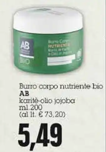 Emi Supermercati AB Burro corpo nutriente bio 200ml offerta