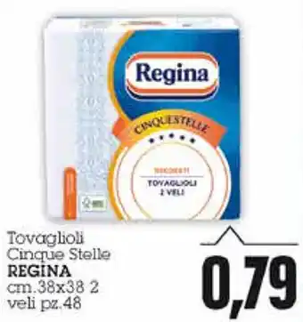 Emi Supermercati Regina Tovaglioli Cinque Stelle 38x38cm 2 veli 48pz. offerta