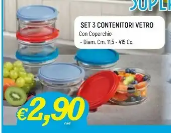 Famila Set 3 Contenitori Vetro offerta