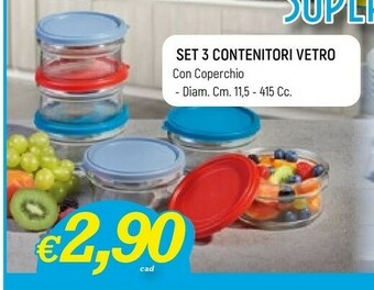 Famila Set 3 Contenitori Vetro offerta