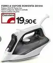 Coop Rowenta DX1510 Ferro Da Stiro Ferro A Vapore Acciaio Inossidabile Nero, Bianco 2000 W offerta