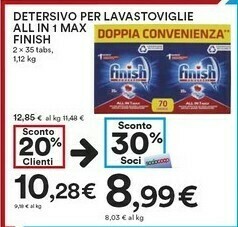 Coop Finish Detersivo Per Lavastoviglie All In 1 Max offerta