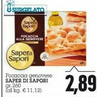 Emi Supermercati Saper Di Sapori Foccacia Genovese offerta