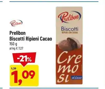 DPiù Prelibon biscotti ripieni cacao 150g offerta