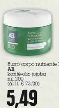 Emi Supermercati Ab Burro Corpo Nutriente Bio offerta