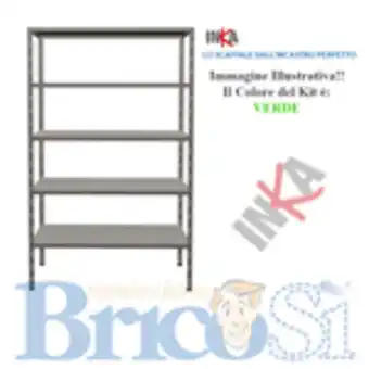 BricoSì Kit scaffale 5 ripiani colorato 40x100xh186 incastro inka verde 530kg portata offerta