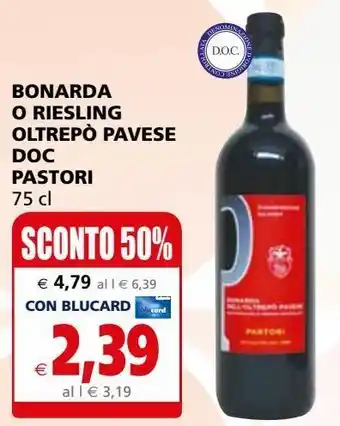 Il Gigante Bonarda o riesling oltrepò pavese doc pastori 75cl offerta