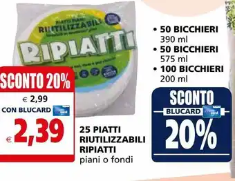 25 piatti riutilizzabili ripiatti