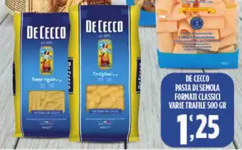 De Cecco Pasta di Semola Formati Classici varie trafile 500 gr