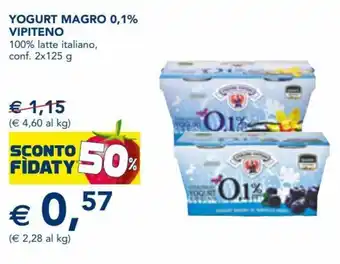 Esselunga 0.1% Vipiteno Yogurt Magro 2 x 125 g offerta
