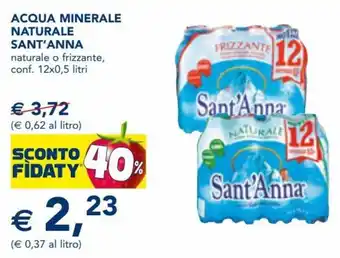 Esselunga Sant'Anna Acqua Minerale Naturale 12x0,5 litri offerta