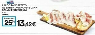 Coop Salumificio chiesa Lardo Pancettato Al Basilico Genovese DOP offerta