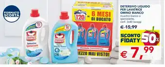 Esselunga Omino Bianco Detersivo Liquido Per Lavatrice 3x40 lavaggi offerta