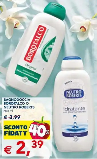 Esselunga Neutro Roberts Bagnodoccia Borotalco 600 ml offerta