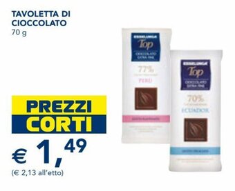 Esselunga Tavoletta di Cioccolato 70 g offerta