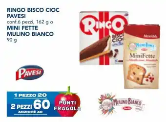 Esselunga Pavesi Ringo Bisco Cioc/Mini Fette Mulino Bianco 90 g 2 pezzi offerta
