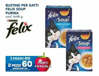 Esselunga felix Bustine Per Gatti Soup Purina conf. 6x48 g offerta
