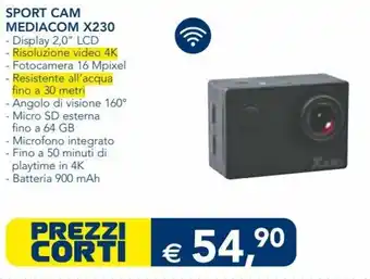 Esselunga Mediacom X230 Sport Cam offerta