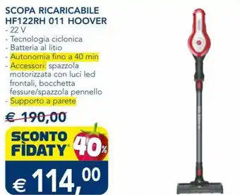 Esselunga Hoover Scopa Ricaricabile HF122Rh 011 offerta