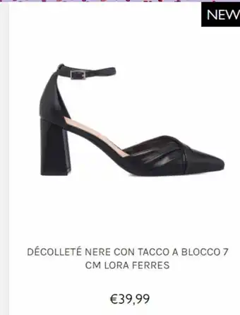 Decollete nere con tacco a blocco 7 cm lora ferres