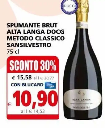 Il Gigante Spumante brut alta langa docg metodo classico sansilvestro 75cl offerta