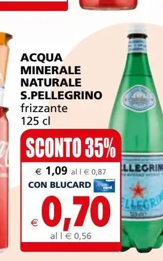 Acqua minerale naturale san pellegrino frizzante 125cl