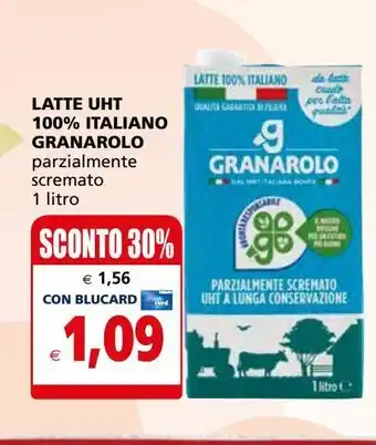 Il Gigante Latte uht 100% italiano granarolo parzialmente scremato 1 litro offerta
