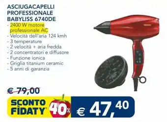 Esselunga Asciugacapelli Professionale Babyliss 6740DE offerta