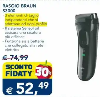Esselunga Braun Rasoio S3000 offerta