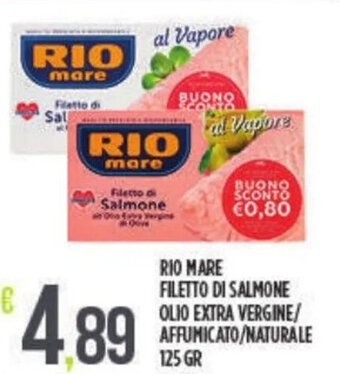 Rio Mare Filetto di Salmone Olio Extra Vergine/Affumicato/Naturale 125 gr