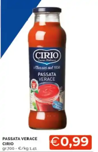 Mercatò Cirio Passata Verace 700 gr. offerta