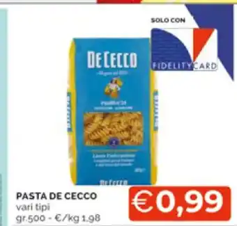 Mercatò Pasta De Cecco 500 gr. offerta
