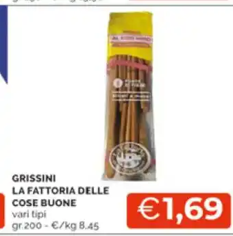Mercatò Grissini La Fattoria Delle Cose Buone 200 gr offerta