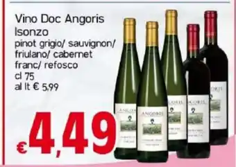 Vino Doc Angoris Isonza pinot grigio/ sauvignon/ friulano/ cabernet franc/ refosco 75 cl