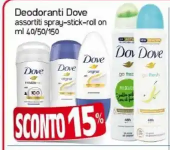 Dove Deodoranti assortiti spray-stick-roll on 40/50/150 ml