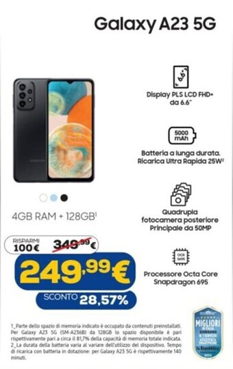 Euronics Samsung Galaxy A23 5G offerta