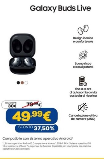 Euronics Samsung Galaxy Buds Live offerta