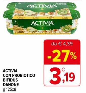 Iperal Activia con Probiotico Bifidus Danone g 125x8 offerta