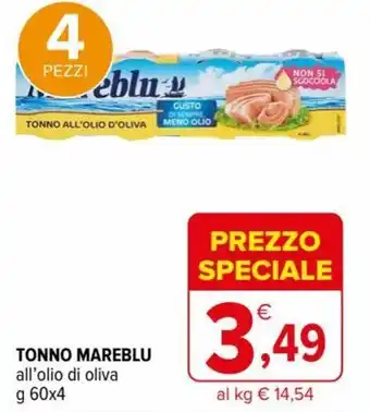 Iperal Mareblu Tonno all'olio di oliva g 60x4 offerta