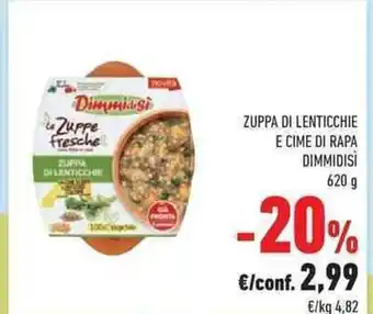 Conad Zuppa Di Lenticchie E Cime Di Rapa Dimmidisì 620 g offerta